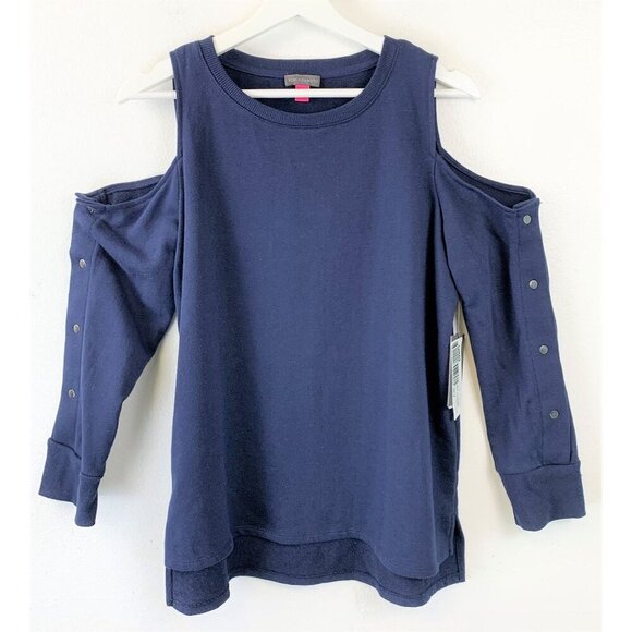 NWT VINCE CAMUTO Cold-shoulder Snap-sleeve Top - Picture 2 of 8